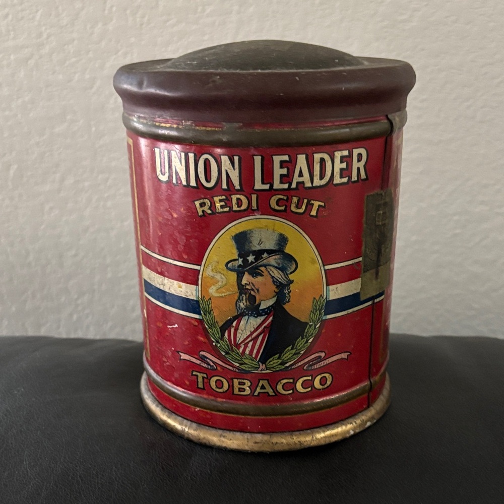 Vintage Union Leader Red Tobacco Tin